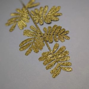 В1305 Ветка рябины с золотым напылением